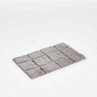 Checked Plush Bath Mat - 40x60 cms - thumbnail
