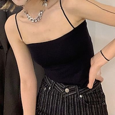 Women's Camisole Camis Pink Army Green Brown Plain Backless Sleeveless Holiday Weekend Streetwear Casual Strapless Crop Slim One-Size Lightinthebox