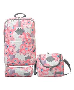 Simba Fusion Nature Backpack with Lunch Bag And Pencil Case Pink White