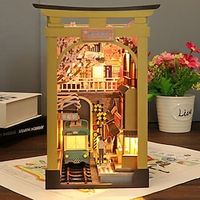 DIY Cabin Crafts With Lights, Educational Toys, Children's Handmade DIY, Creative Bookends, 3D Assembled Model, Japanese Architecture Lightinthebox - thumbnail