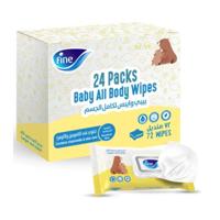 Fine Baby Wipes Wet 72 Sheet All Body (Pack of 24)