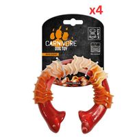 M-PETS Carnivore Ring Bone L Dog Toy (Pack of 4)