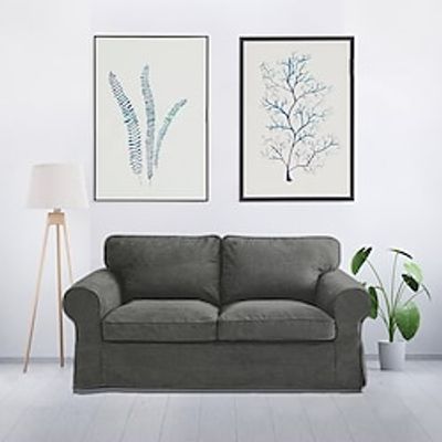 Ektorp 2 Seat Sofa Cover or Ektorp 2 Seat Sofa Bed Cover with Cushion Covers and Backrest Covers, Ektorp Couch Slipcover Washable Furniture Protector miniinthebox
