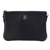 Burberry Peyton Monogram Black Leather Pouch Crossbody Bag Purse - 57359