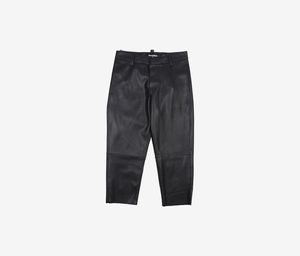Girls Leather Front Pocket Pants  Black