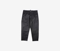 Girls Leather Front Pocket Pants  Black - thumbnail