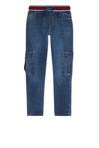 Washed Denim Cargo Pants