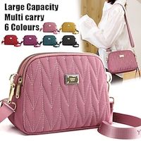 Women's Crossbody Bag Shoulder Bag Wristlet Dome Bag Nylon Outdoor Daily Holiday Zipper Large Capacity Waterproof Lightweight Solid Color Quilted claret Taro purple Dark gold miniinthebox - thumbnail