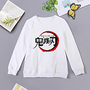 Kids Unisex Sweatshirt Long Sleeve Hot Stamping Anime White Children Tops Fall Spring Basic Cute Outdoor Regular Fit 2-8 Years Lightinthebox