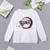 Kids Unisex Sweatshirt Long Sleeve Hot Stamping Anime White Children Tops Fall Spring Basic Cute Outdoor Regular Fit 2-8 Years Lightinthebox - thumbnail