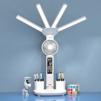 Eye Protection Desk Lamp Led Foldable Charging Learning 4-head Fan Student Dormitory Intelligent Desk Lamp Desk Bedroom Reading Lightinthebox