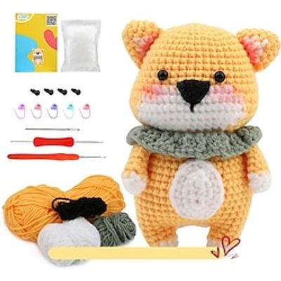 Beginner Crochet Kit Crochet Animal Kit and Knitting Starter Kit with Instruction tutorials and Video tutorials Peasy Yarn Hook Needle Accessories for Beginners and Lovers DIY Lightinthebox