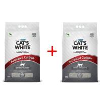 Cats White 10L Activated Carbon Clumping Cat Litter + (Get 1 Free)