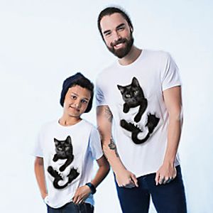 Family Look White Active Graphic Animal Print Short Sleeve Tee  Kids Lightinthebox