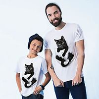 Family Look White Active Graphic Animal Print Short Sleeve Tee  Kids Lightinthebox - thumbnail