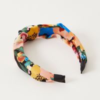 Floral Print Headband with Knot Detail - thumbnail