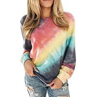 Women's Pullover Sweatshirt Tie Dye Daily Going out Other Prints Party Cute Hoodies Sweatshirts  Loose Blue Purple Yellow miniinthebox - thumbnail