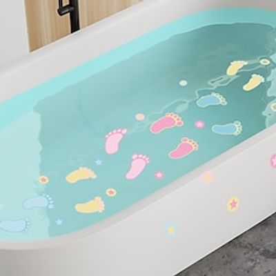6pcs Non-Slip Bathtub Stickers with Footprint Pattern - Frosted Appliques for Bathroom Safety and Decor - Bathroom Accessories and Supplies. Lightinthebox