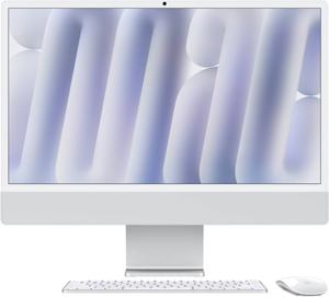 Apple iMac (2024) AIO Desktop Computer, 24 inch, Apple M4 Chip with 10-Core CPU, 10-Core GPU, English Keyboard, Silver, MD3H4 (Apple Warranty)