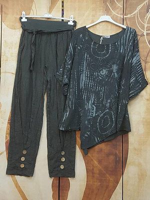 Summer Crew Neck Print Two-piece Set Summer Crew Neck Print Two-piece Set