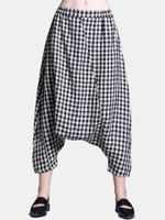 Miting Casual Loose Plaid Women Pants