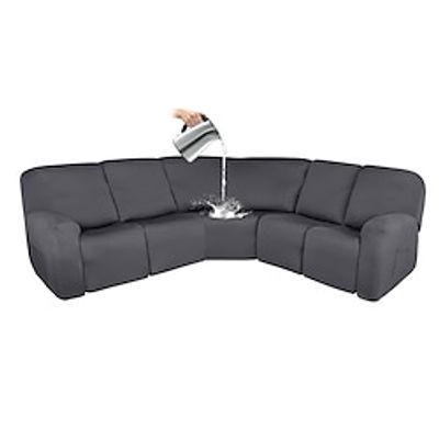 Waterproof L Shape Sectional Recliner Sofa Covers Corner Sofa  Stretch Jacquard Reclining Couch Covers for Reclining Sofa Soft Washable miniinthebox