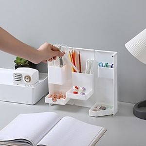 Folding And Standing Stationery Box Desktop Multi-functional Magnetic Open And Close Plastic Pencil Case Office Pencil Case Cosmetic Box miniinthebox