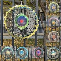 3D Hanging Wind Wheel Hanging Wind Wheel - Outdoor decorative garden Stainless steel wheel Gift Mandala 3D wheel with 360 rotating hook  1pcs miniinthebox
