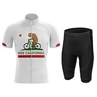 21Grams Men's Short Sleeve Cycling Jersey with Shorts Summer Spandex White Bike Quick Dry Moisture Wicking Sports Graphic Mountain Bike MTB Road Bike Cycling Clothing Apparel  Stretchy  Athletic Lightinthebox - thumbnail