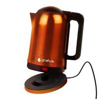 Gratus Electric Copper Coated Stainless-Steel Kettle 2L, 360-Degree Cordless Power Base - GLK2098BC