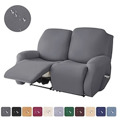 Water Repellent Recliner Loveseat Slipcover,1 Set of 6 Pcs Dual Recliner Sofa Covers for 2 Seat Dual Reclining Loveseat Couch, Stretch Soft Spandex Furniture Protector with Elasticity Lightinthebox