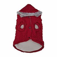 Dog Clothes Winter Soft Warm Dog Puppy Knitted Sweater Hoodie Clothes Pets Costume Apparel Burgundy L Lightinthebox - thumbnail