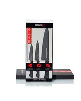 Samura Shadow Kitchen Knives with Black Non Stick Coating Set Of 3 Paring, Utility & Chef's Knife