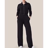 Women's Romper Zipper Solid Color Peter Pan Collar Zipper Front Daily Straight Regular Fit Long Sleeve Bishop Sleeve Black Wine Army Green XS S M Spring Lightinthebox - thumbnail