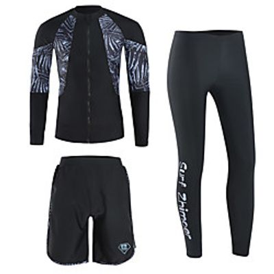 Men's Rash Guard Dive Skin Suit Spandex Swimwear UV Sun Protection Quick Dry Long Sleeve 3-Piece - Swimming Diving Surfing Snorkeling Autumn  Fall Spring Summer Lightinthebox