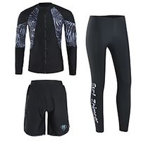 Men's Rash Guard Dive Skin Suit Spandex Swimwear UV Sun Protection Quick Dry Long Sleeve 3-Piece - Swimming Diving Surfing Snorkeling Autumn  Fall Spring Summer Lightinthebox - thumbnail