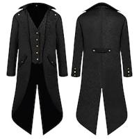 Punk Gothic Medieval Renaissance 17th Century Coat Tuxedo Tailcoat Plague Doctor Plus Size Men's Jacquard Masquerade Party Evening Masquerade Coat Lightinthebox