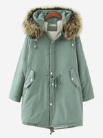 Thick Fur Collar Lamb Fur Coat - thumbnail