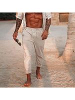 Men's Linen Holiday Plain Breathing Pants