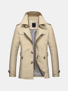 Business Single Breasted Casual Trench Coat for Men