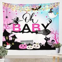 Halloween Pink Pumpkin Hanging Tapestry Wall Art Large Tapestry Mural Decor Photograph Backdrop Blanket Curtain Home Bedroom Living Room Decoration miniinthebox - thumbnail