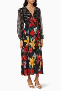 Melanie Midi Dress in Silk