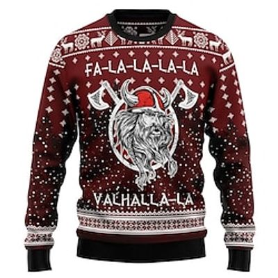 Abstract Snowflake Retro Vintage Gothic Men's Knitting Print Ugly Christmas Sweater Pullover Sweater Jumper Knitwear Outdoor Daily Vacation Christmas Long Sleeve Crewneck Sweaters Wine Fall Winter S Lightinthebox