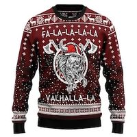 Abstract Snowflake Retro Vintage Gothic Men's Knitting Print Ugly Christmas Sweater Pullover Sweater Jumper Knitwear Outdoor Daily Vacation Christmas Long Sleeve Crewneck Sweaters Wine Fall Winter S Lightinthebox - thumbnail