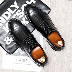 Men's Oxfords Business Daily Walking Shoes PU Breathable Non-slipping Wear Proof Black Gray Spring miniinthebox