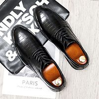 Men's Oxfords Business Daily Walking Shoes PU Breathable Non-slipping Wear Proof Black Gray Spring miniinthebox - thumbnail