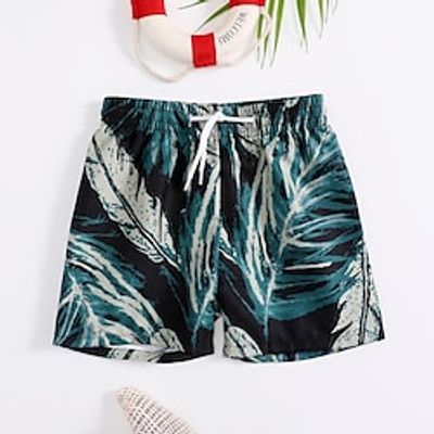 Toddler Boys Beach Shorts Leaf Sleeveless Outdoor Adorable Royal Blue Summer Clothes 3-7 Years Lightinthebox