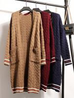 Long Sleeve Pocket Knitted Cardigans