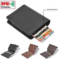 Top Quality Short Smart Male Wallet Leather RFID Wallet Men Anti-theft Card Holder Card Small Coin Purse Pocket miniinthebox - thumbnail