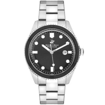 Beverly Hills Polo Club Men's 2315 Movement Watch, Analog Display and Metal Strap - BP3407X.350, Silver